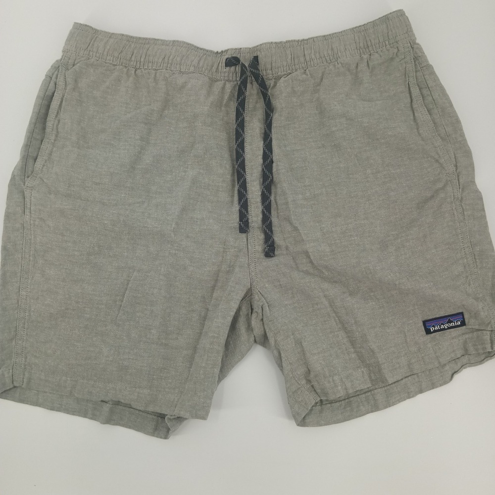 Patagonia Mens Organic Cotton Drawstring Shorts Gray Size Large 6" Inseam
